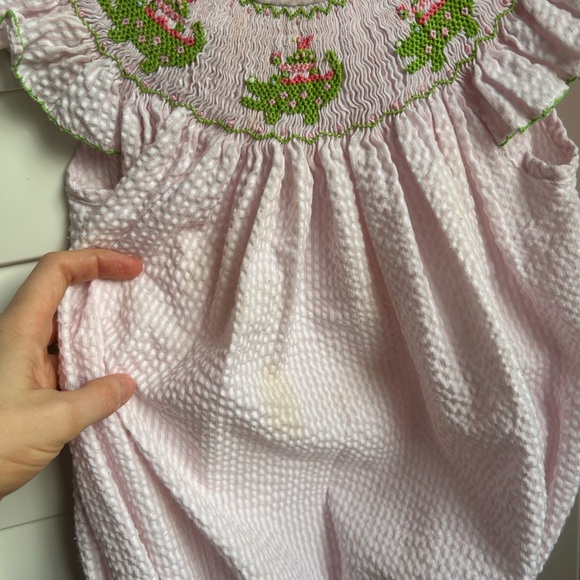 Shrimp & Grits Kids Smocked Alligator Bubble - Picture 4 of 8